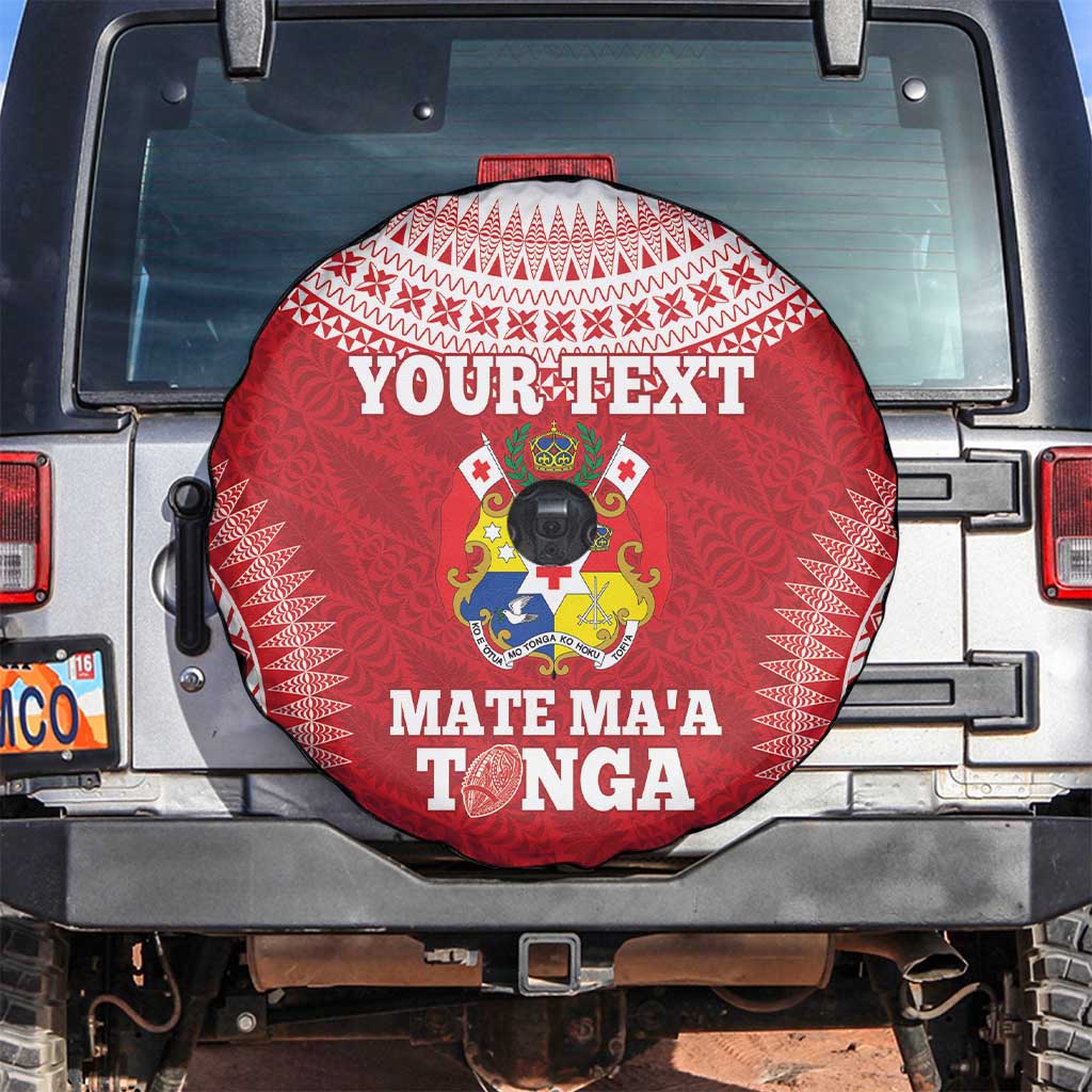 Custom Tonga Mate Maa Spare Tire Cover Go Champions Tongan Ngatu - Red LT14 Red - Polynesian Pride