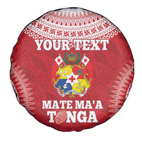 Custom Tonga Mate Maa Spare Tire Cover Go Champions Tongan Ngatu - Red LT14 - Polynesian Pride