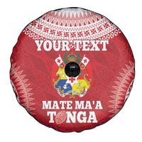 Custom Tonga Mate Maa Spare Tire Cover Go Champions Tongan Ngatu - Red LT14 - Polynesian Pride
