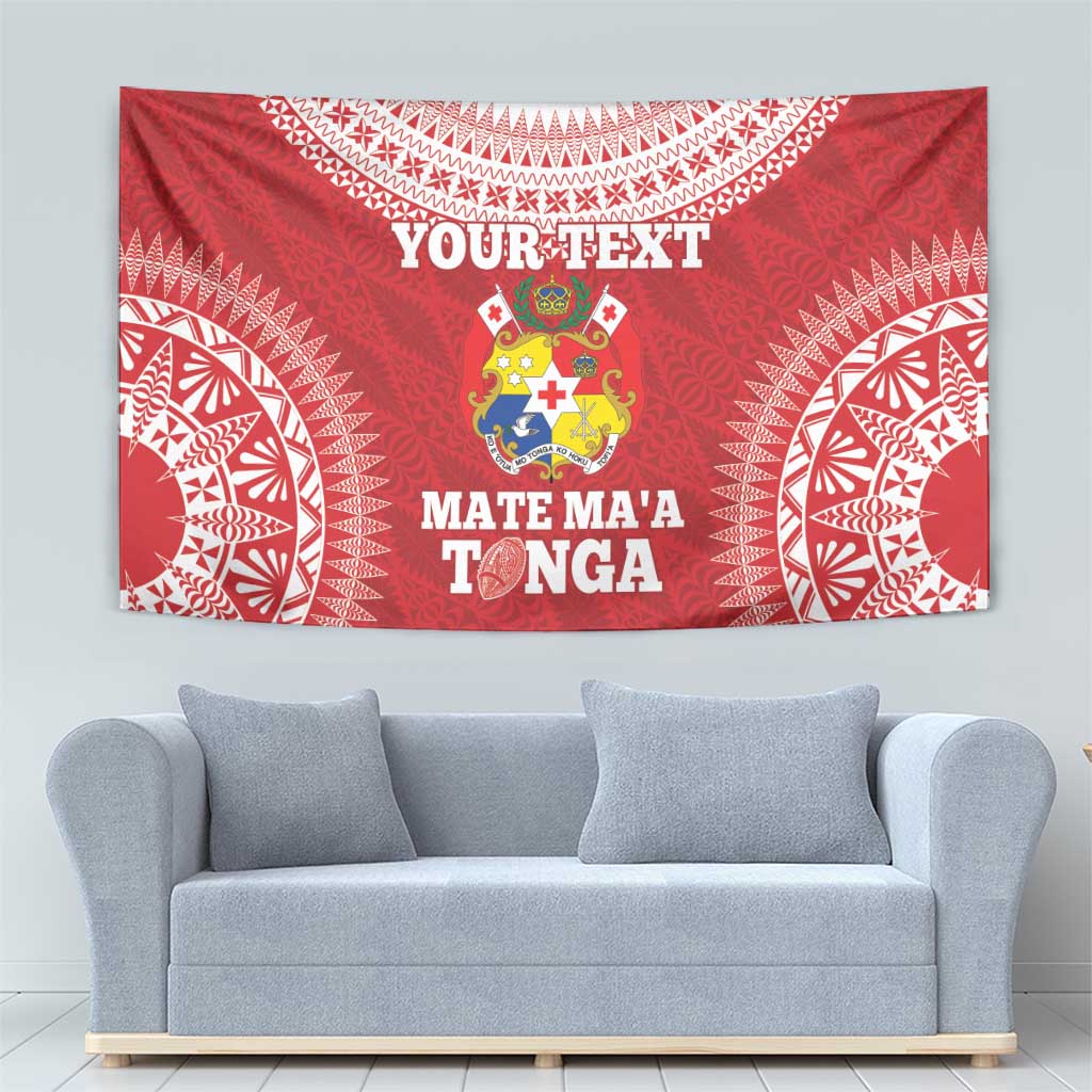 Custom Tonga Mate Maa Tapestry Go Champions Tongan Ngatu - Red LT14 - Polynesian Pride