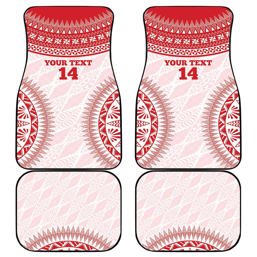 Custom Tonga Mate Maa Car Mats Go Champions Tongan Ngatu - White