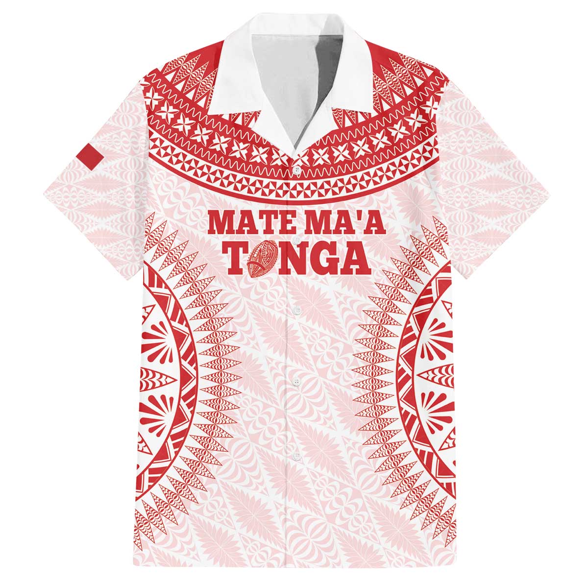 Custom Tonga Mate Maa Family Matching Off The Shoulder Long Sleeve Dress and Hawaiian Shirt Go Champions Tongan Ngatu - White