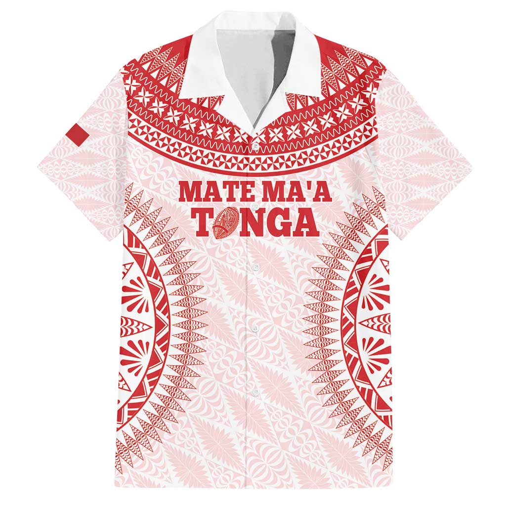 Custom Tonga Mate Maa Family Matching Off Shoulder Maxi Dress and Hawaiian Shirt Go Champions Tongan Ngatu - White