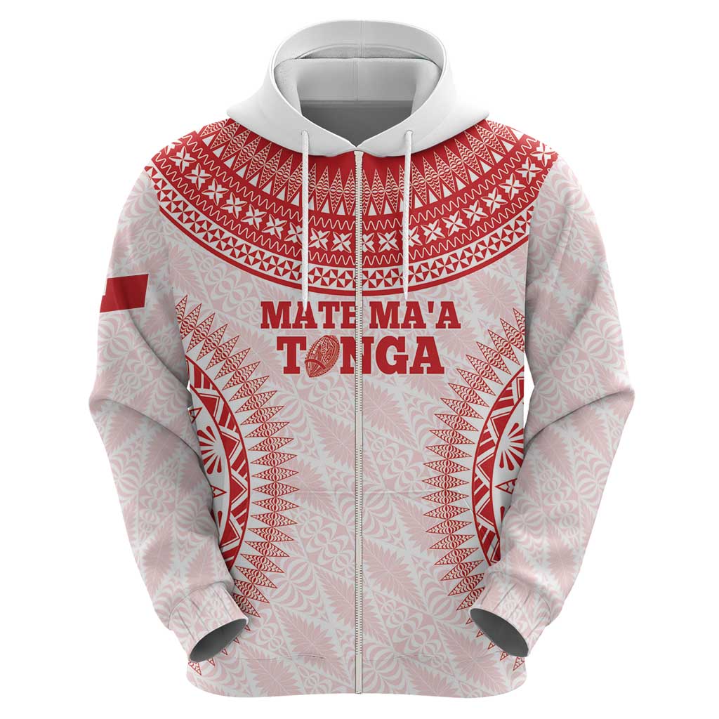 Custom Tonga Mate Maa Hoodie Go Champions Tongan Ngatu - White