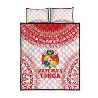 Custom Tonga Mate Maa Quilt Bed Set Go Champions Tongan Ngatu - White