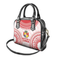 Custom Tonga Mate Maa Shoulder Handbag Go Champions Tongan Ngatu - White