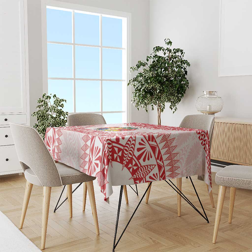 Custom Tonga Mate Maa Tablecloth Go Champions Tongan Ngatu - White