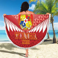 Custom Mate Maa Tonga XIII Beach Blanket Tongan Kupesi Ngatu - Rugby Style