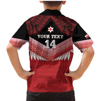 Custom Mate Maa Tonga XIII Family Matching Mermaid Dress and Hawaiian Shirt Tongan Kupesi Ngatu - Rugby Style