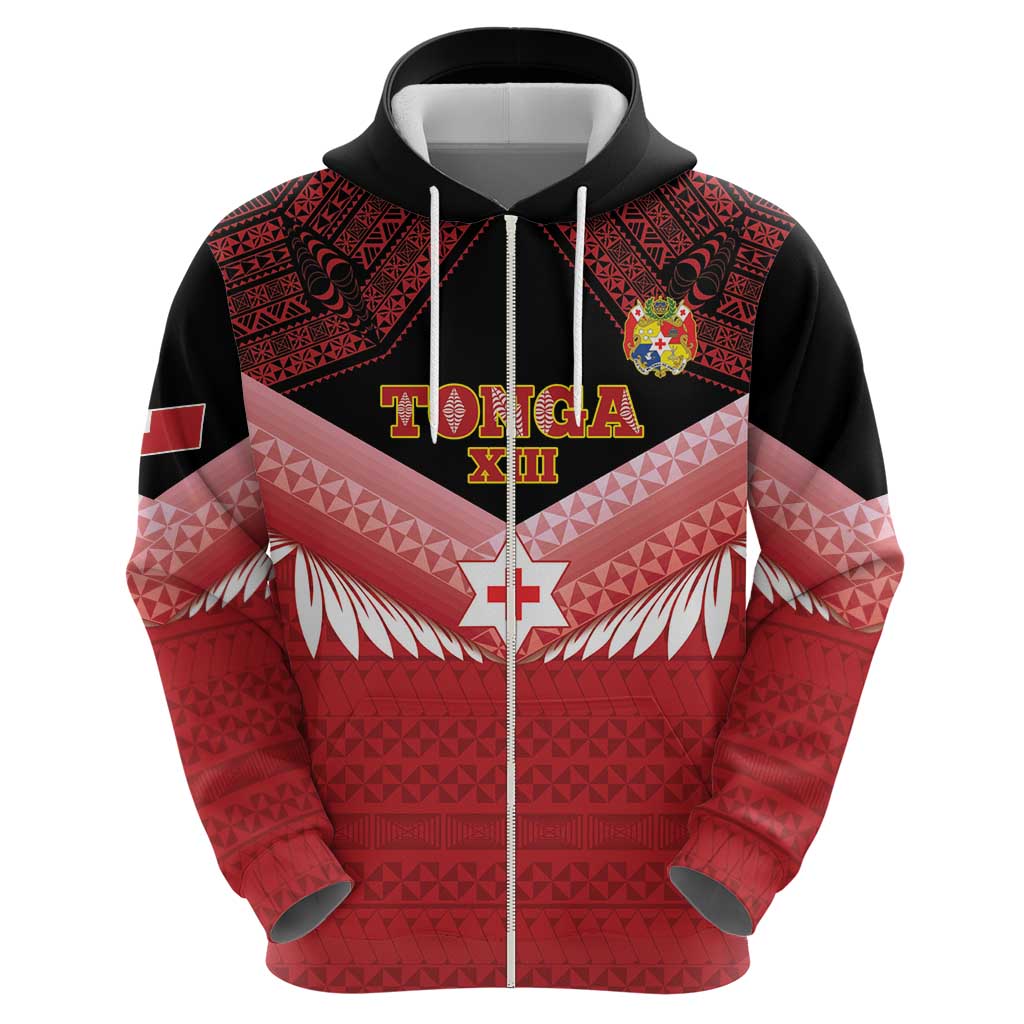 Custom Mate Maa Tonga XIII Hoodie Tongan Kupesi Ngatu - Rugby Style