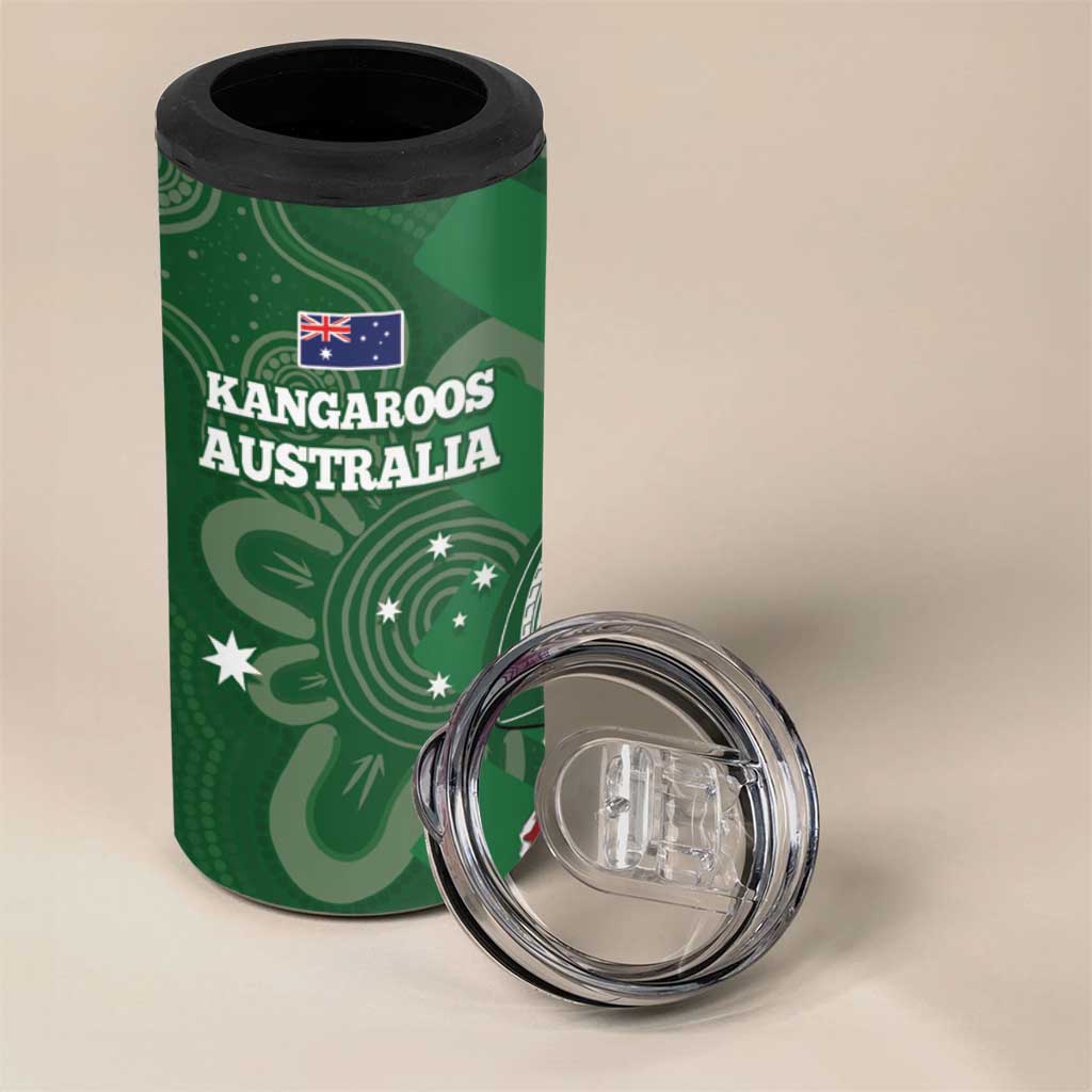 Tonga And Australia Rugby 4 in 1 Can Cooler Tumbler Mate Maa Tongan Ngatu Mix Kangaroos Aboriginal