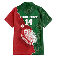 Custom Tonga And Australia Rugby Family Matching Short Sleeve Bodycon Dress and Hawaiian Shirt Mate Maa Tongan Ngatu Mix Kangaroos Aboriginal