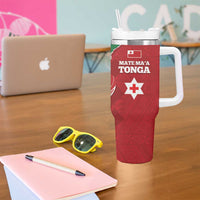 Tonga And Australia Rugby Tumbler With Handle Mate Maa Tongan Ngatu Mix Kangaroos Aboriginal