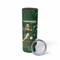 Personalised Mate Maa Tonga And Kangaroo Australia Skinny Tumbler Tongan Kupesi Mix Aboriginal Art LT14 - Polynesian Pride