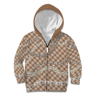 Brown Aloha Hawaii Shell Lei Kid Hoodie Palaka Hebrew Cone Honey Cowrie Elegant Curves - Polynesian Pride