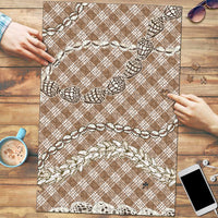 Brown Aloha Hawaii Shell Lei Puzzle Palaka Hebrew Cone Honey Cowrie Elegant Curves - Polynesian Pride