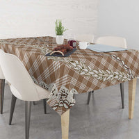 Brown Aloha Hawaii Shell Lei Tablecloth Palaka Hebrew Cone Honey Cowrie Elegant Curves - Polynesian Pride