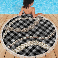 Black Aloha Hawaii Shell Lei Beach Blanket Palaka Hebrew Cone Honey Cowrie Elegant Curves - Polynesian Pride