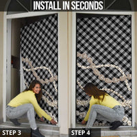 Black Aloha Hawaii Shell Lei Door Cover Palaka Hebrew Cone Honey Cowrie Elegant Curves - Polynesian Pride