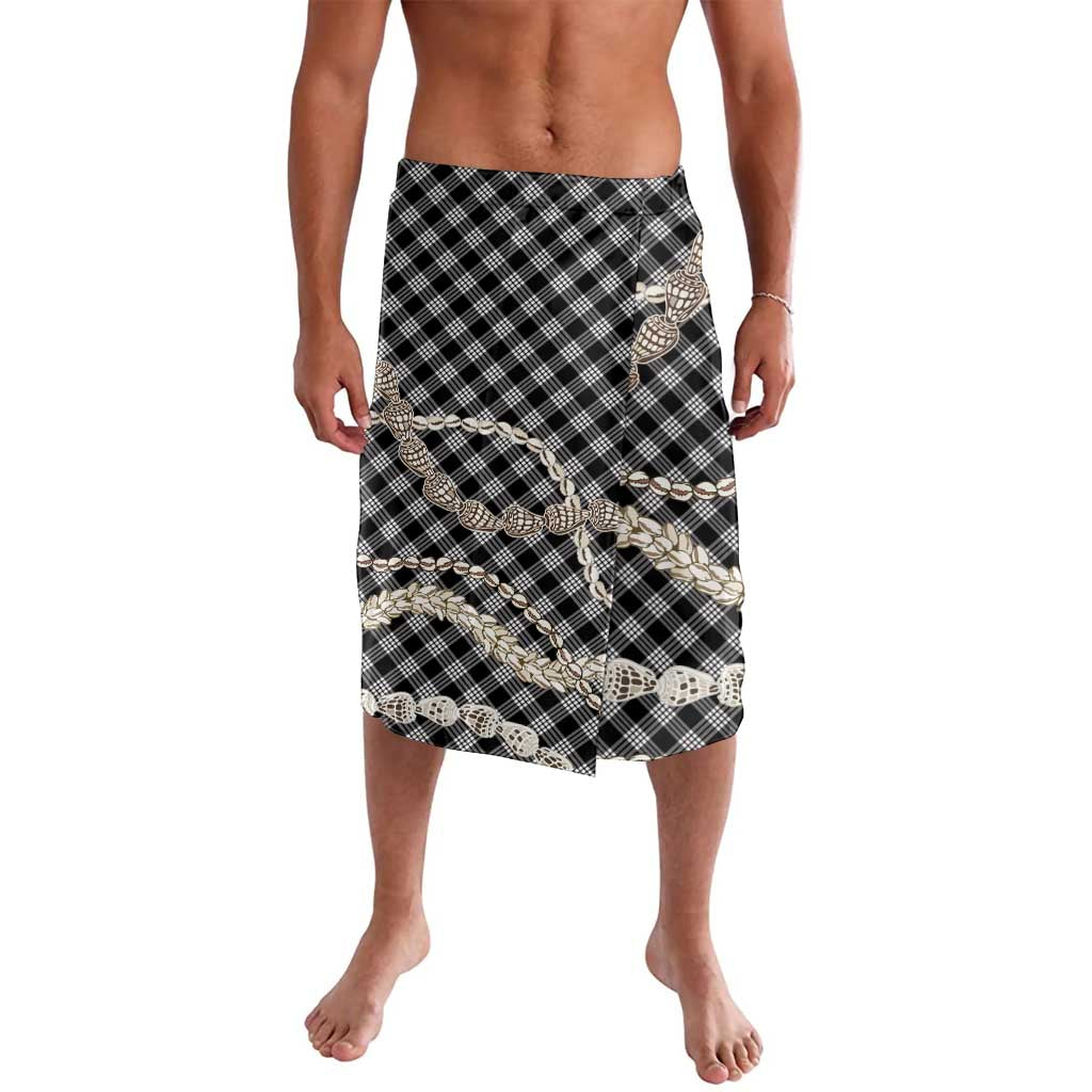 Black Aloha Hawaii Shell Lei Lavalava Palaka Hebrew Cone Honey Cowrie Elegant Curves - Polynesian Pride