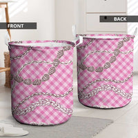 Pink Aloha Hawaii Shell Lei Laundry Basket Palaka Hebrew Cone Honey Cowrie Elegant Curves LT14 - Polynesian Pride