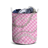 Pink Aloha Hawaii Shell Lei Laundry Basket Palaka Hebrew Cone Honey Cowrie Elegant Curves LT14 - Polynesian Pride