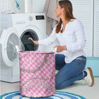 Pink Aloha Hawaii Shell Lei Laundry Basket Palaka Hebrew Cone Honey Cowrie Elegant Curves LT14 - Polynesian Pride