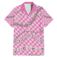 Pink Aloha Hawaii Shell Lei Family Matching Mermaid Dress and Hawaiian Shirt Palaka Hebrew Cone Honey Cowrie Elegant Curves - Polynesian Pride