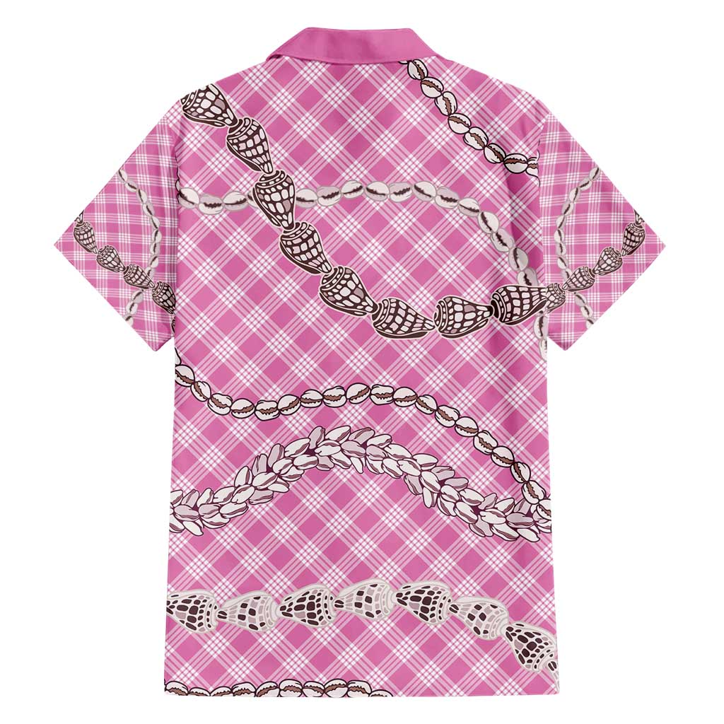Pink Aloha Hawaii Shell Lei Hawaiian Shirt Palaka Hebrew Cone Honey Cowrie Elegant Curves - Polynesian Pride