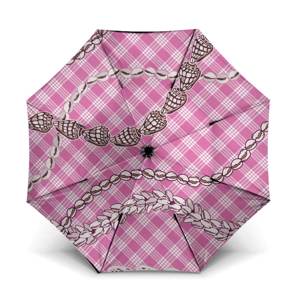 Pink Aloha Hawaii Shell Lei Umbrella Palaka Hebrew Cone Honey Cowrie Elegant Curves - Polynesian Pride