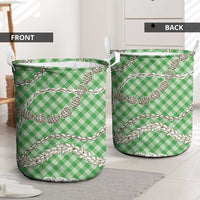 Green Aloha Hawaii Shell Lei Laundry Basket Palaka Hebrew Cone Honey Cowrie Elegant Curves LT14 - Polynesian Pride