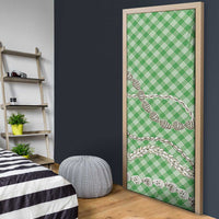 Green Aloha Hawaii Shell Lei Door Cover Palaka Hebrew Cone Honey Cowrie Elegant Curves - Polynesian Pride