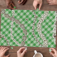Green Aloha Hawaii Shell Lei Puzzle Palaka Hebrew Cone Honey Cowrie Elegant Curves - Polynesian Pride