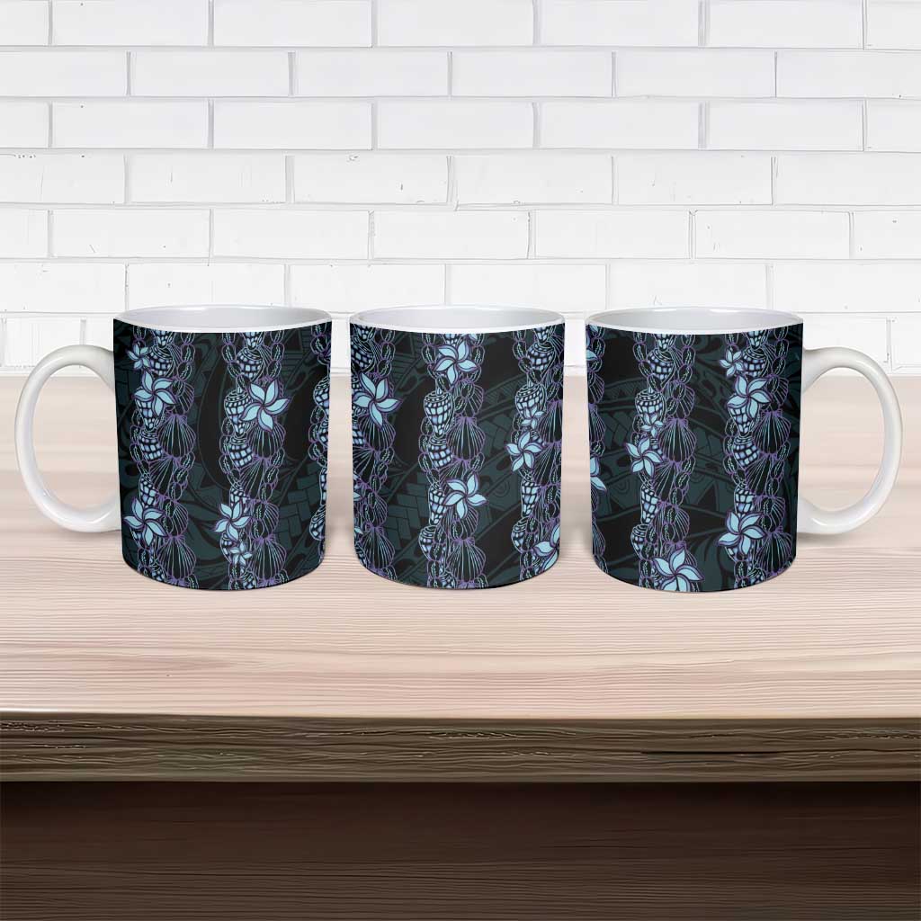 Purple Paradise Hawaii Shell Lei Ceramic Mug Hawaiian Sunrise Shell Hebrew Cone Plumeria - Polynesian Pride