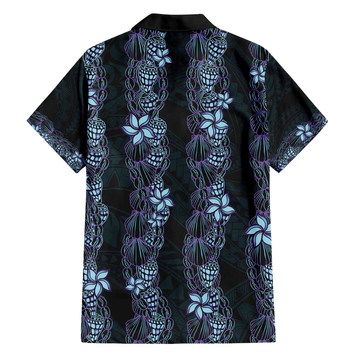 Purple Paradise Hawaii Shell Lei Family Matching Off The Shoulder Long Sleeve Dress and Hawaiian Shirt Hawaiian Sunrise Shell Hebrew Cone Plumeria - Polynesian Pride