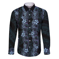 Purple Paradise Hawaii Shell Lei Family Matching Short Sleeve Bodycon Dress and Hawaiian Shirt Hawaiian Sunrise Shell Hebrew Cone Plumeria - Polynesian Pride