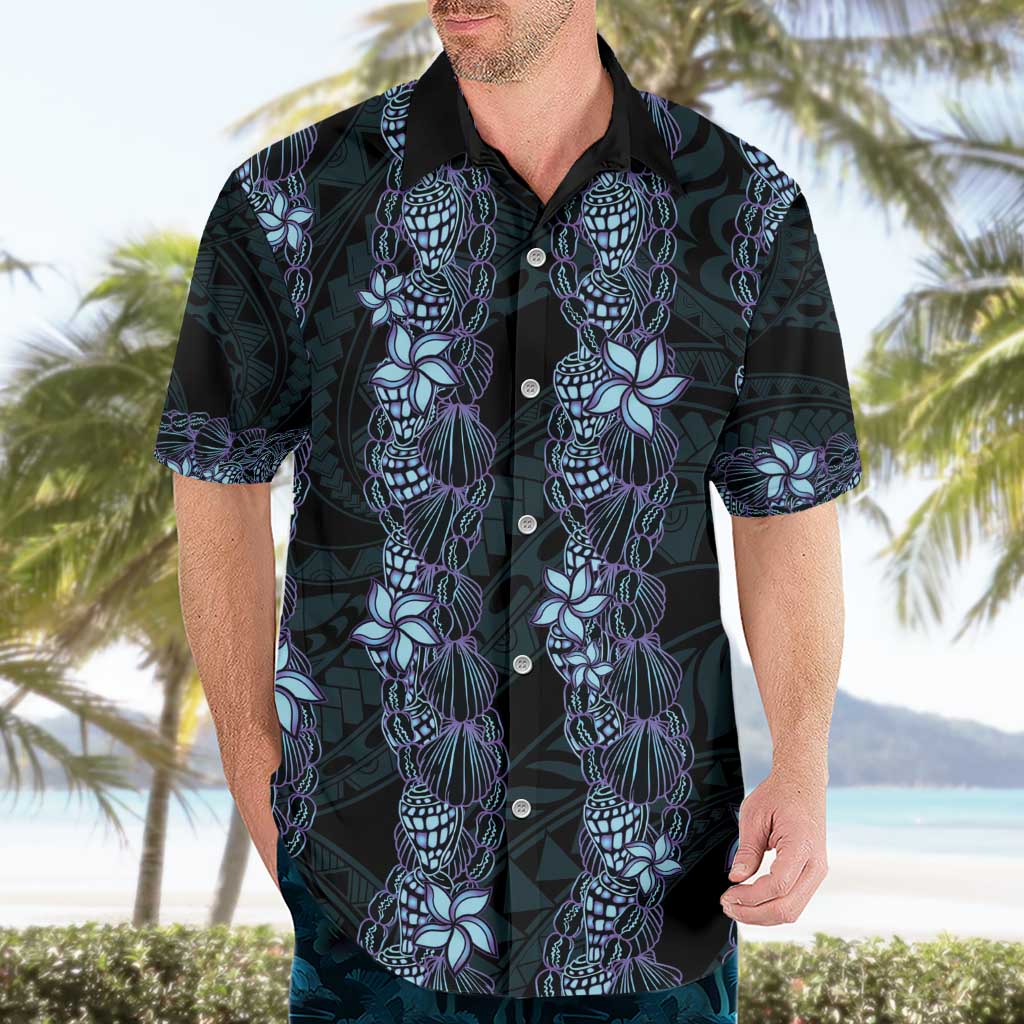 Purple Paradise Hawaii Shell Lei Hawaiian Shirt Hawaiian Sunrise Shell Hebrew Cone Plumeria - Polynesian Pride