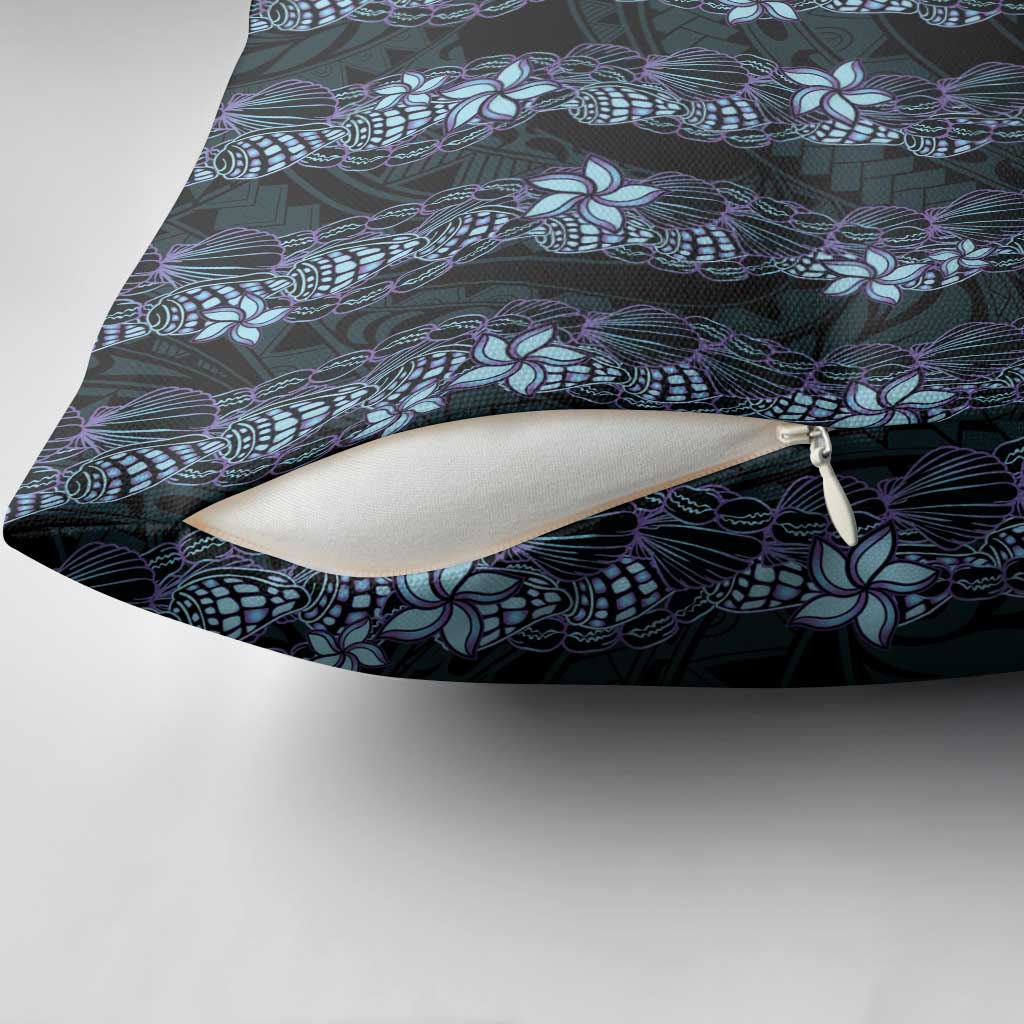 Purple Paradise Hawaii Shell Lei Pillow Cover Hawaiian Sunrise Shell Hebrew Cone Plumeria - Polynesian Pride