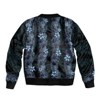 Purple Paradise Hawaii Shell Lei Sleeve Zip Bomber Jacket Hawaiian Sunrise Shell Hebrew Cone Plumeria - Polynesian Pride