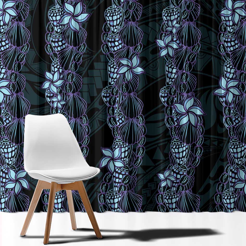 Purple Paradise Hawaii Shell Lei Window Curtain Hawaiian Sunrise Shell Hebrew Cone Plumeria - Polynesian Pride