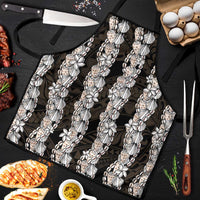 Black and Beige Hawaii Shell Lei Apron Hawaiian Sunrise Shell Hebrew Cone Plumeria - Polynesian Pride