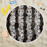 Black and Beige Hawaii Shell Lei Beach Blanket Hawaiian Sunrise Shell Hebrew Cone Plumeria - Polynesian Pride