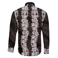 Black and Beige Hawaii Shell Lei Family Matching Mermaid Dress and Hawaiian Shirt Hawaiian Sunrise Shell Hebrew Cone Plumeria - Polynesian Pride