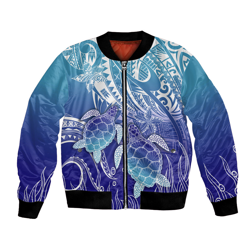 Polynesia Sea Turtle Bomber Jacket Happy Valentine Day Polynesian - Dark Cyan LT14 Unisex Dark Cyan - Polynesian Pride
