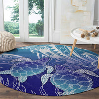 Polynesia Sea Turtle Round Carpet Happy Valentine Day Polynesian - Dark Cyan LT14 - Polynesian Pride