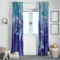 Polynesia Sea Turtle Window Curtain Happy Valentine Day Polynesian - Dark Cyan LT14 - Polynesian Pride