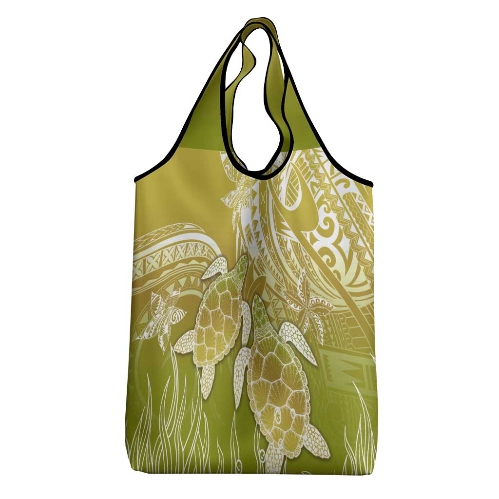 Polynesia Sea Turtle Grocery Bag Happy Valentine Day Polynesian - Gold