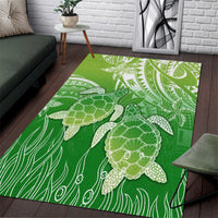 Polynesia Sea Turtle Area Rug Happy Valentine Day Polynesian - Green LT14 Green - Polynesian Pride