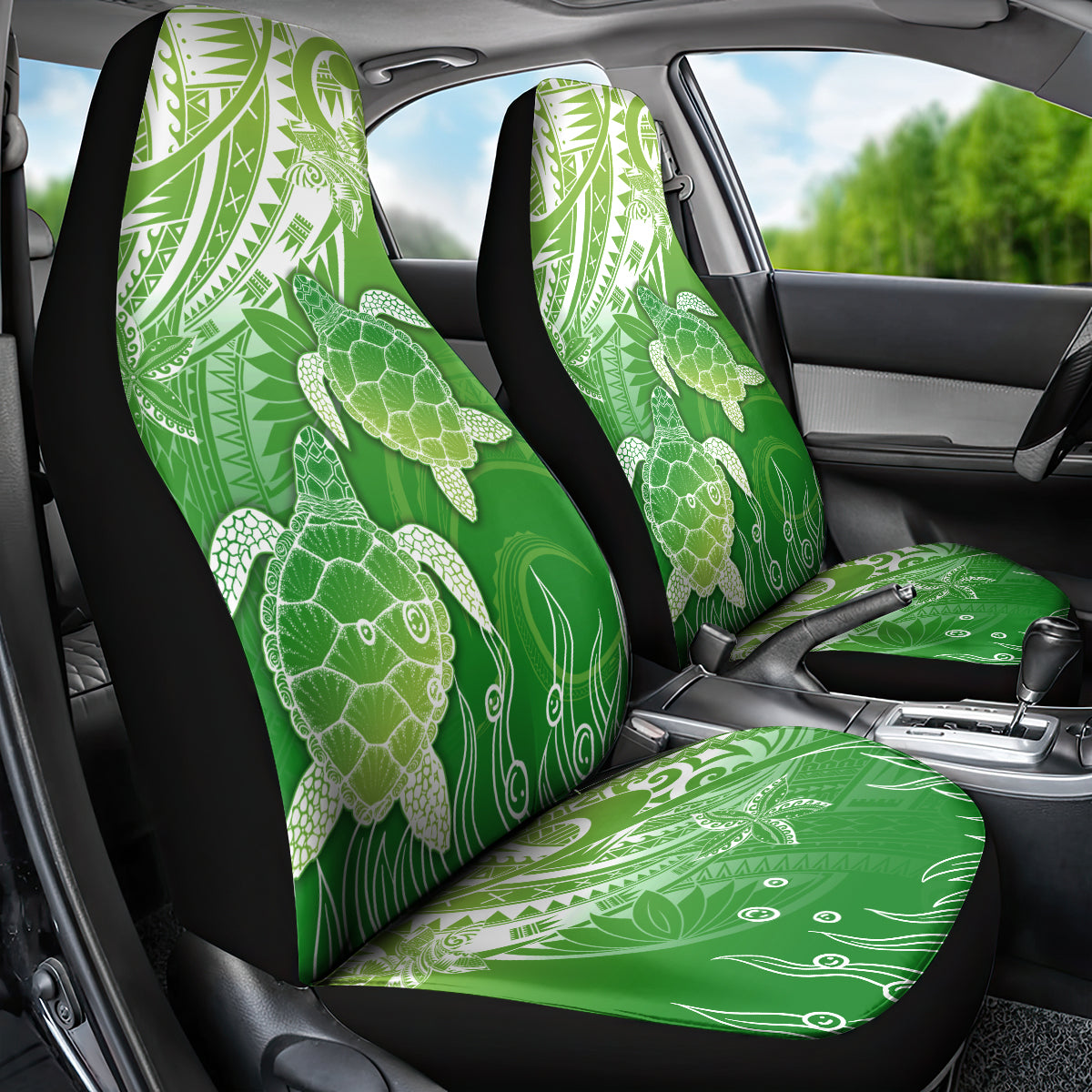 Polynesia Sea Turtle Car Seat Cover Happy Valentine Day Polynesian - Green LT14 - Polynesian Pride