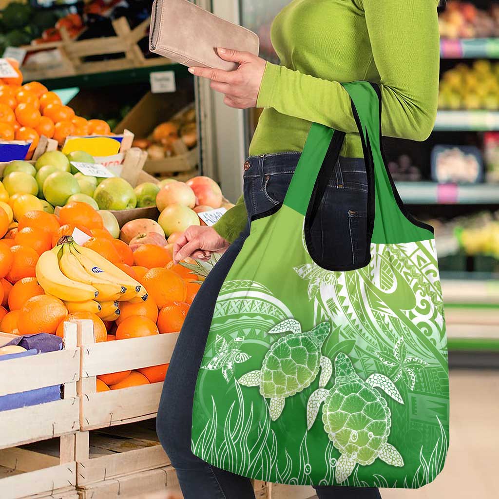 Polynesia Sea Turtle Grocery Bag Happy Valentine Day Polynesian - Green